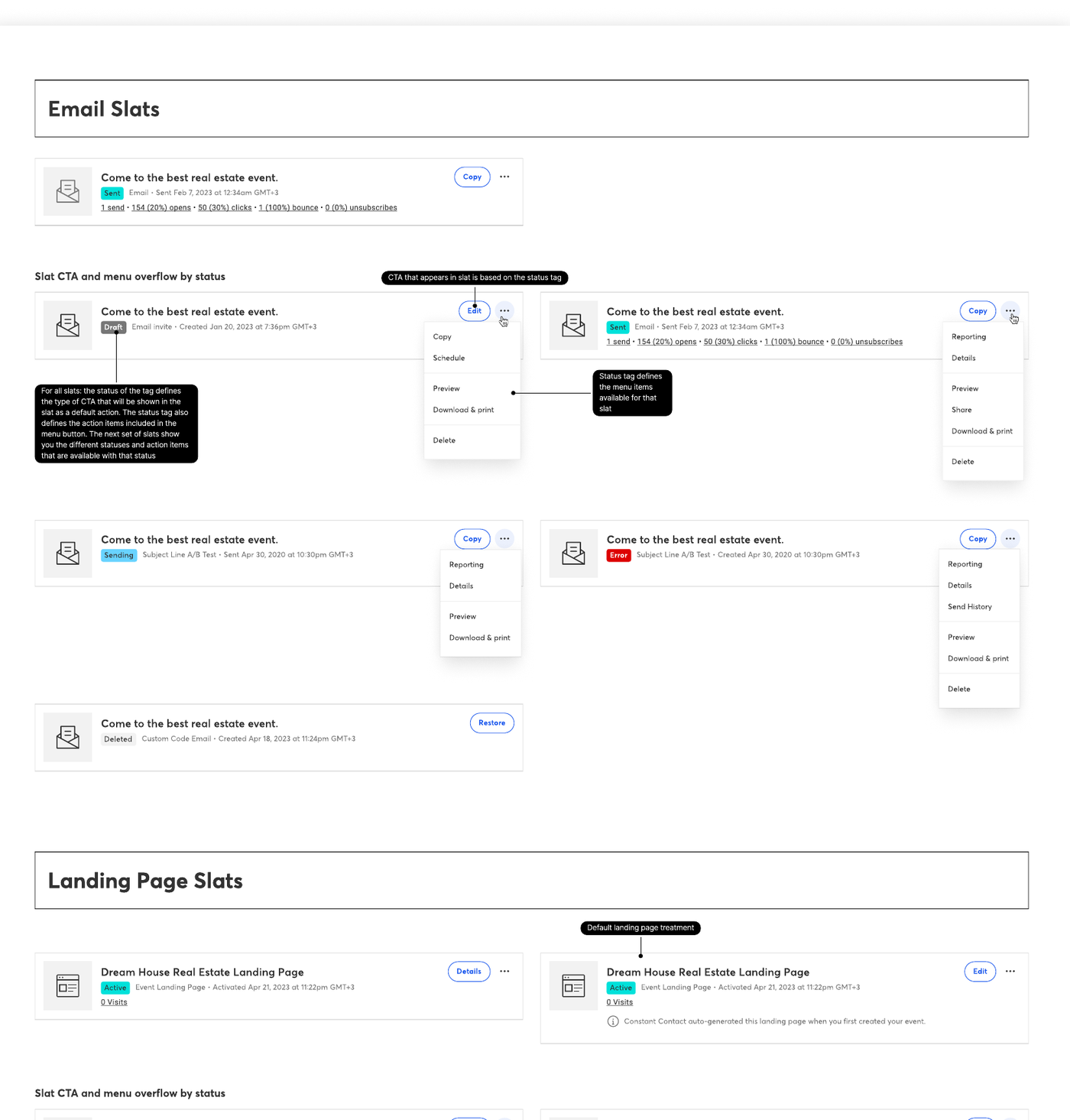 Campaign slat statuses documented for developers