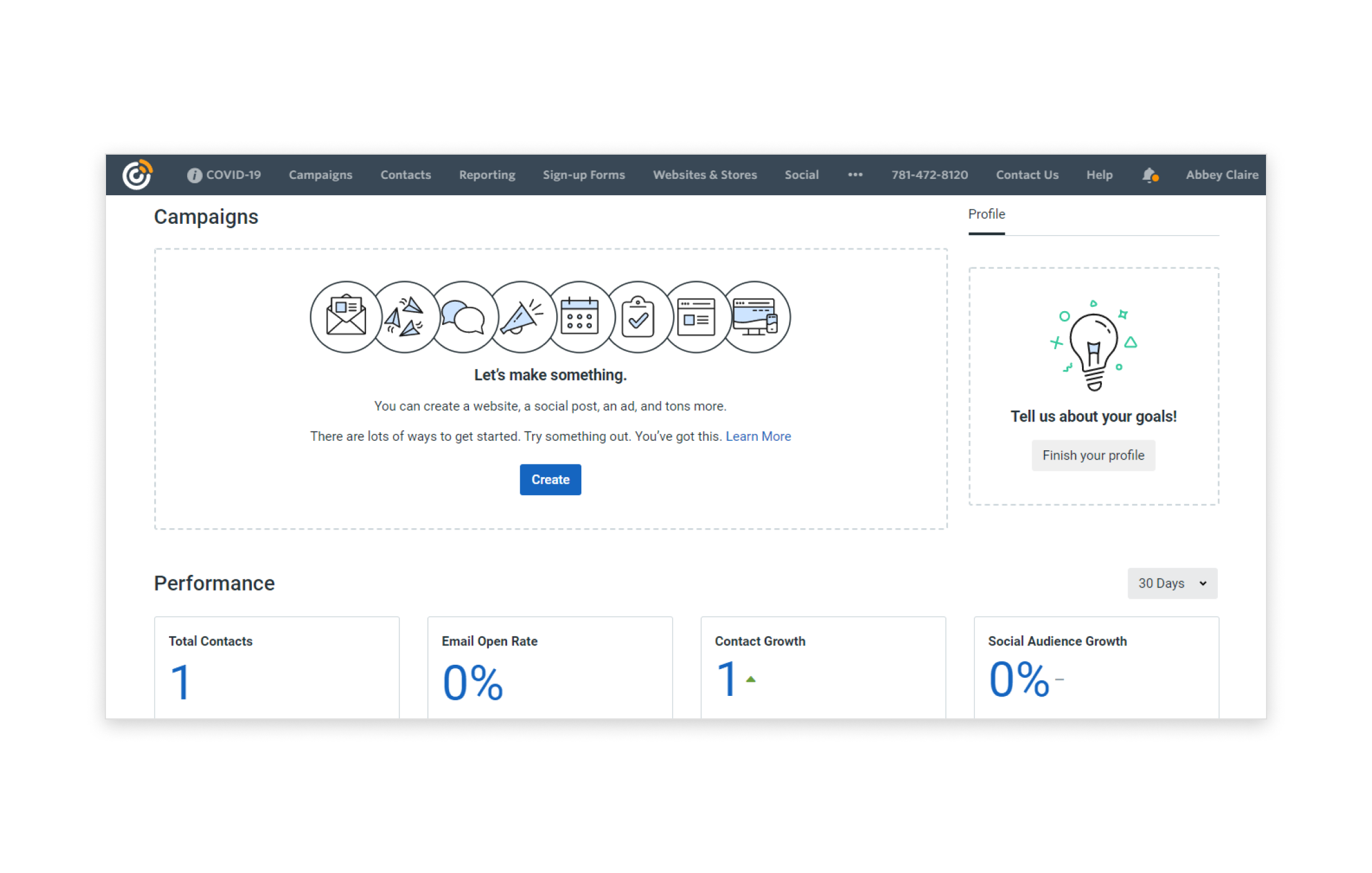 Dashboard before the rebrand