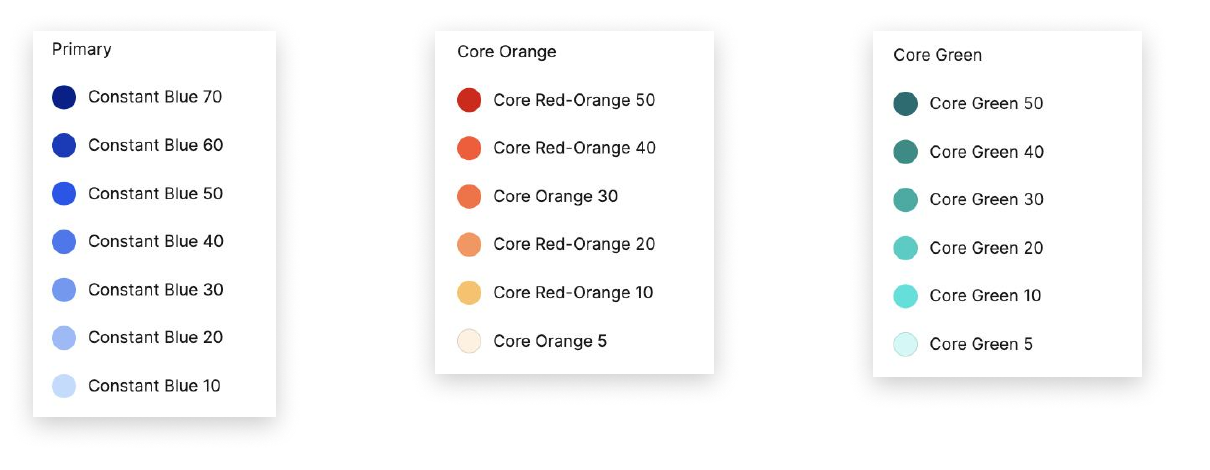 Rebranded color swatches