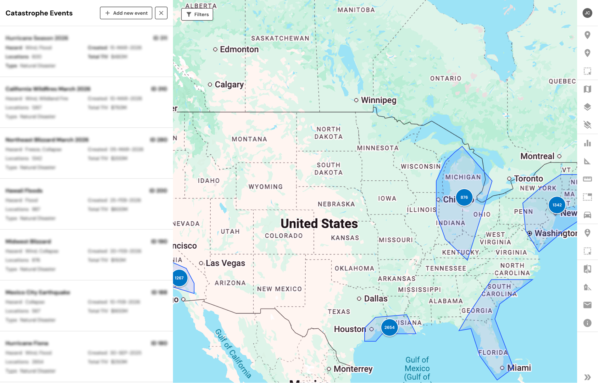 Natural Hazards Tool screenshot
